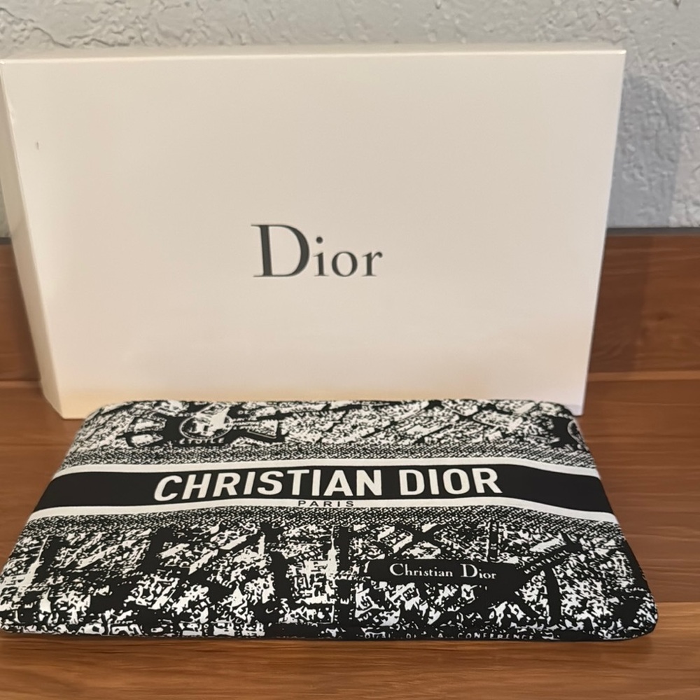 Dior Black and White Clutch Cosmetic Pouch